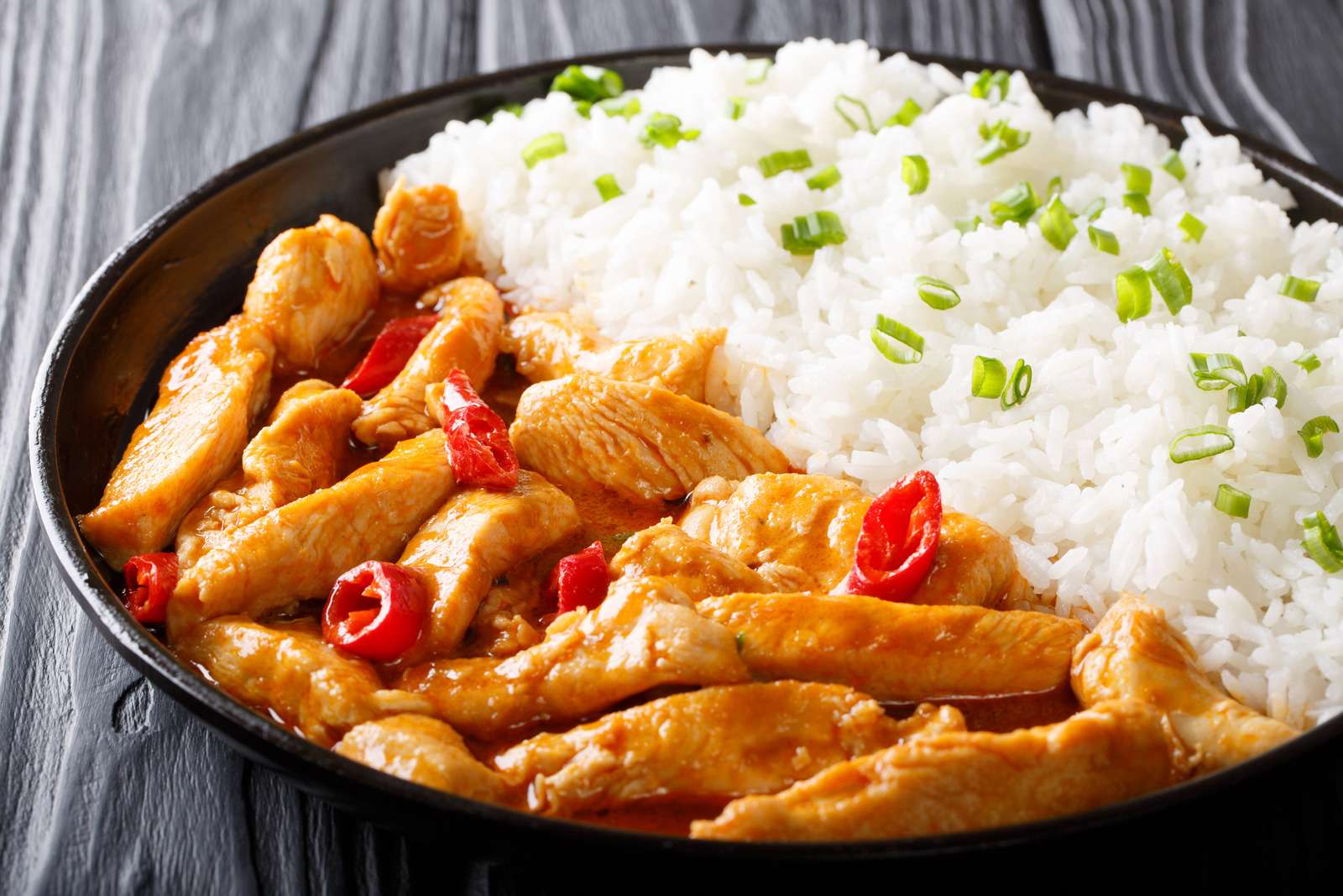 Panang Chicken Curry served with jasmine rice