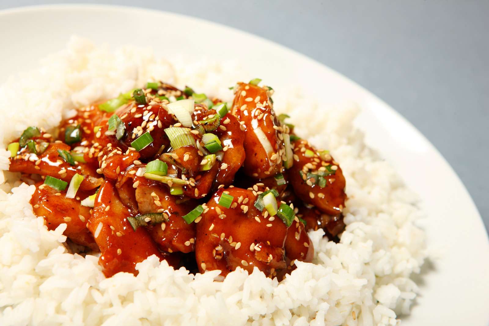 Sweet and Sour Chicken served with long grain rice